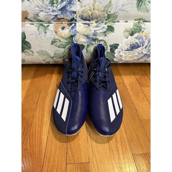 Adidas Adizero Scorch Football Cleats Navy Blue/White FX4250 Men's Size 13 - Picture 4 of 5